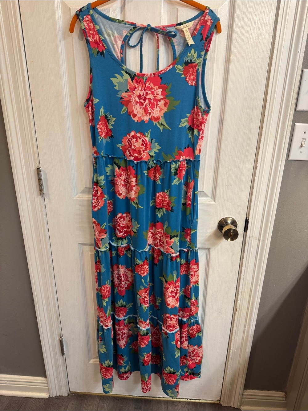 Women’s Blue Floral Tiered Sundress